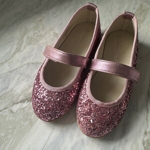 Pink Glitter Ballet Flat Mary Jane Dress Shoes by Childrenchic